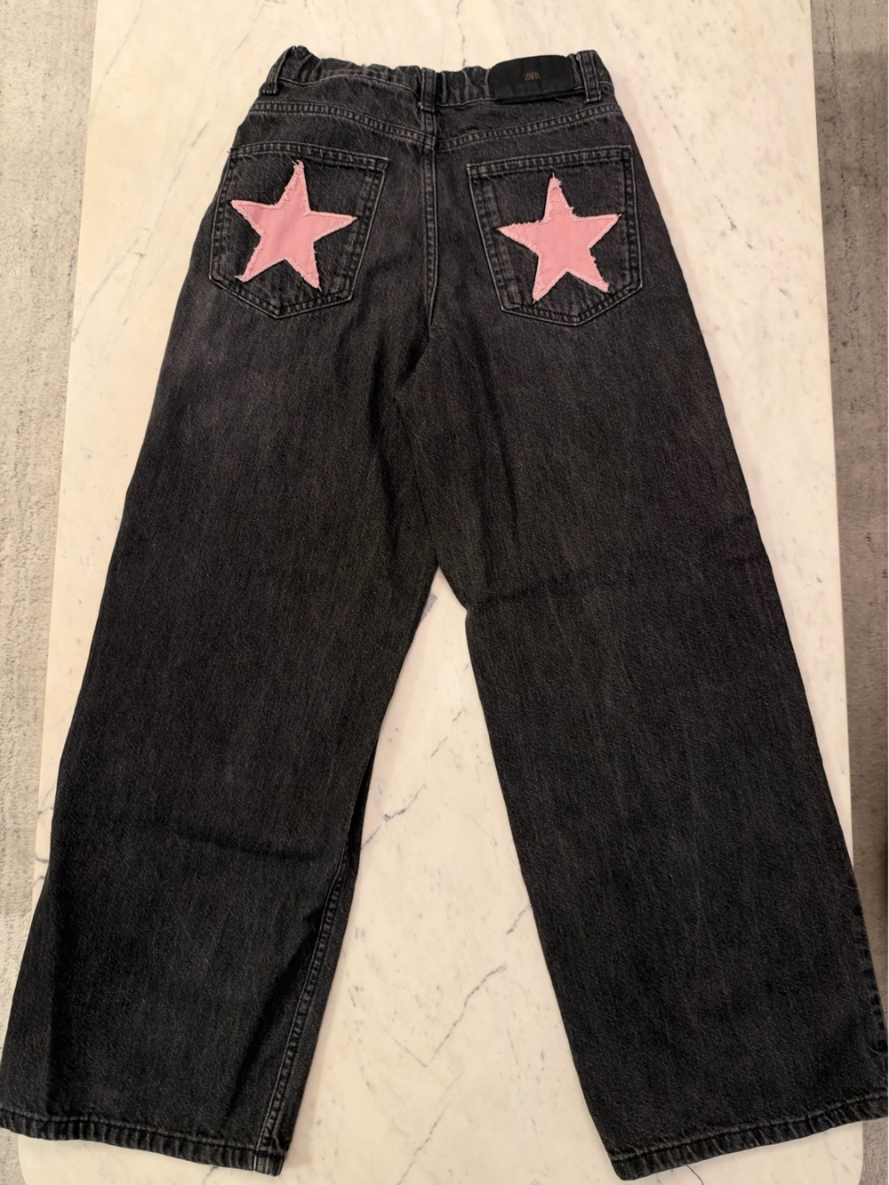 Kids Black Jeans with Pink Star Back Pocket